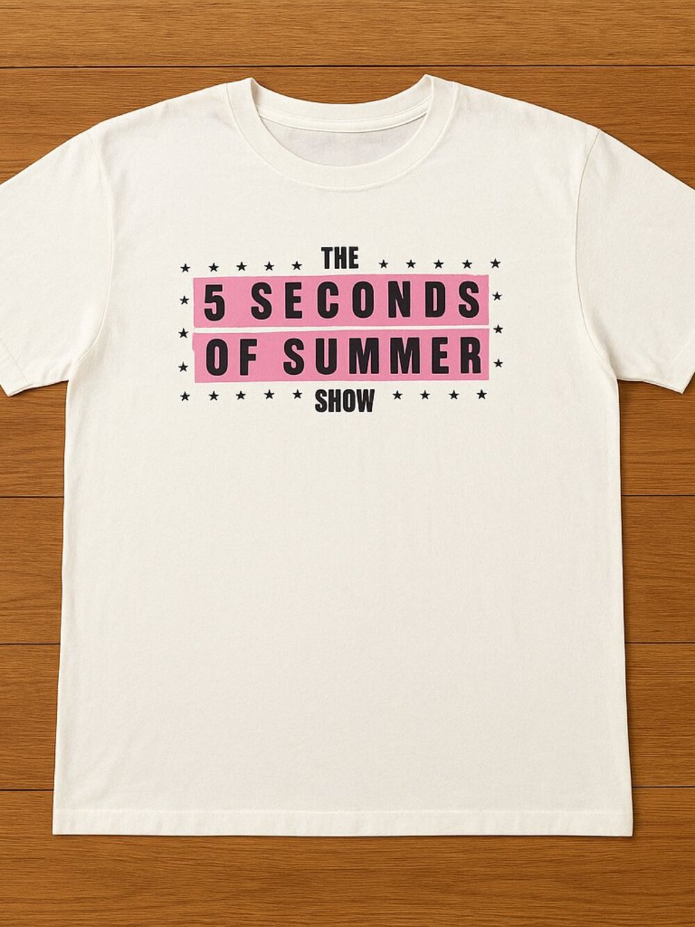 5 Seconds of Summer Graphic Tee | The 5SOS Show Pink & White T-Shirt | Music Fan